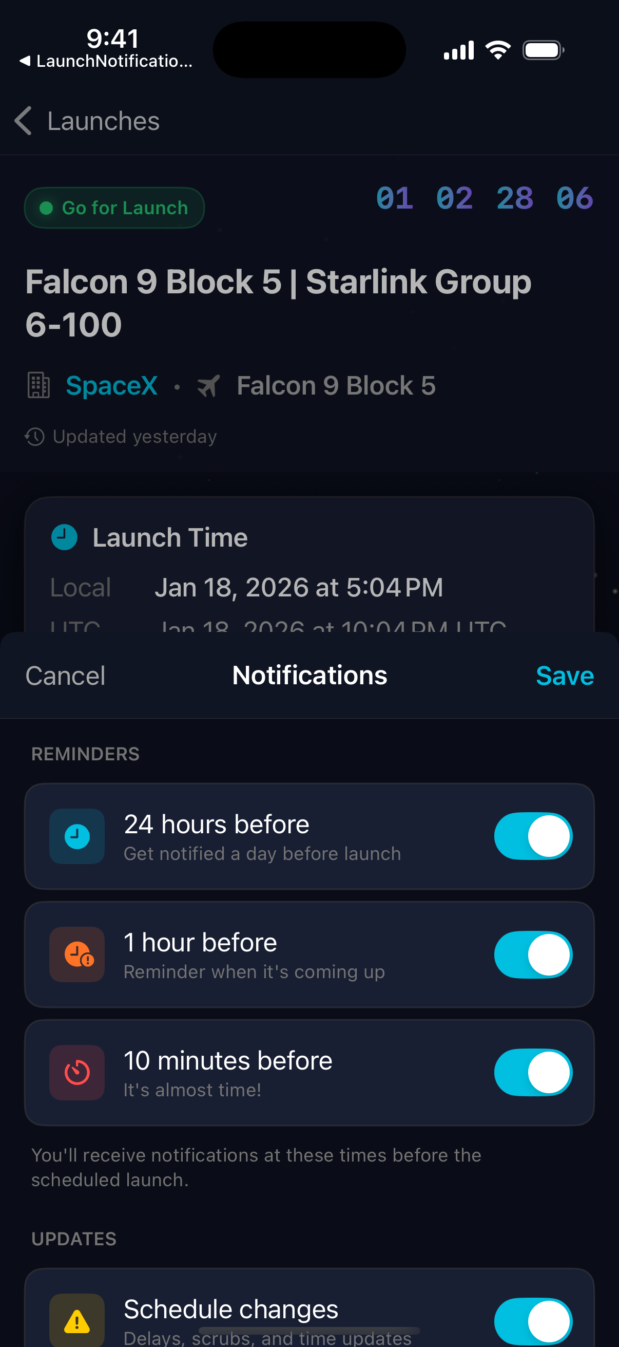 Notification preferences settings